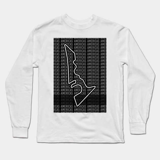 Americas  - F1 Circuit - Black and White Long Sleeve T-Shirt by GreazyL